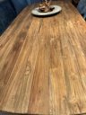 Oud teak tafelblad eettafel