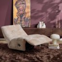 Relaxsessel aus Stoff, beige