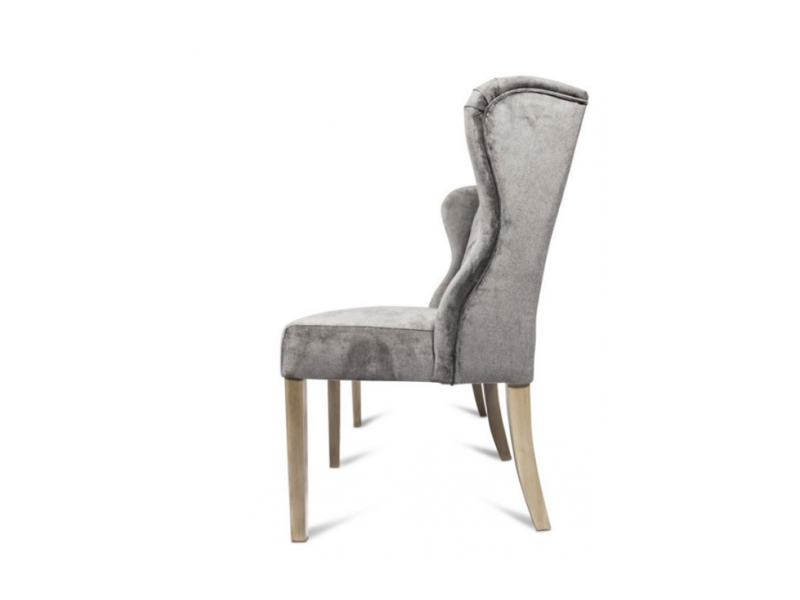 Prachtige landelijke gecapitonneerde  eetbank Daisy met Driftwood Vintage poten.