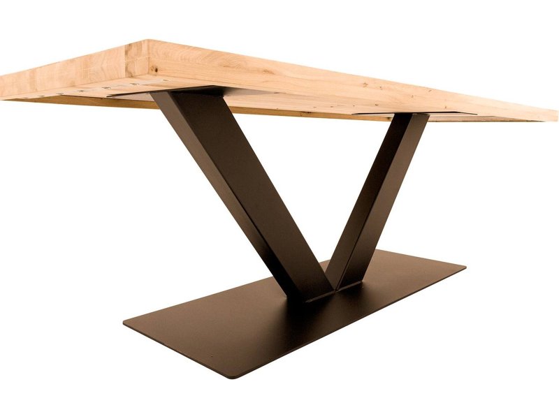 Eiken boomstamtafel - V-poot
