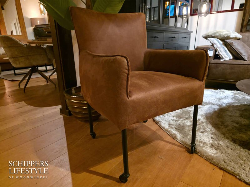 Lederen eetkamerstoel