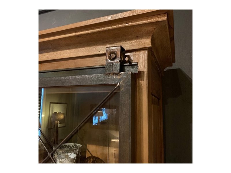 Teakhout Buffetkast met zwart stalen deuren