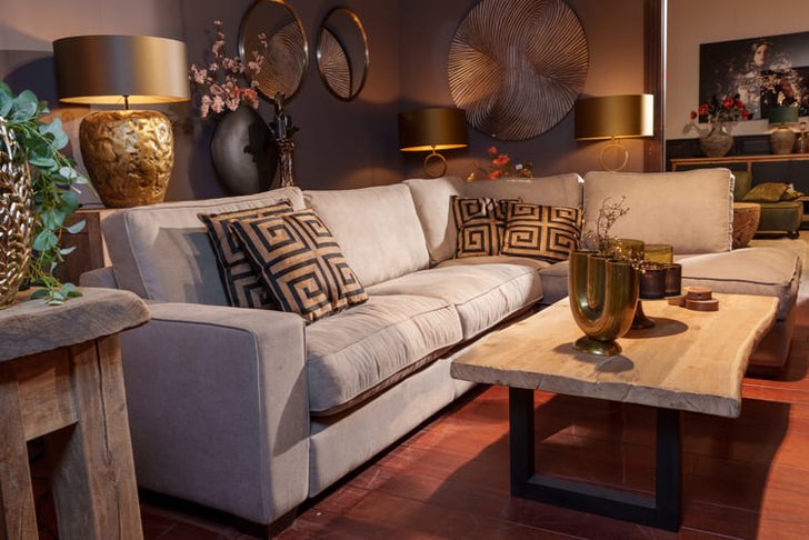 Graues Sofa mit Tischen - Schippers LIfestyle Enschede