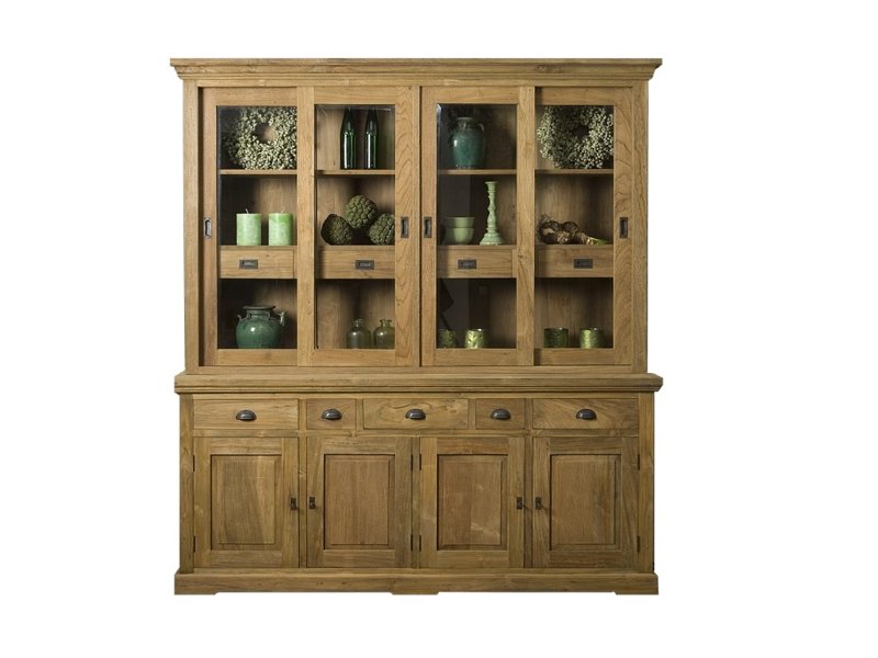 Vitrinekast in teak hout