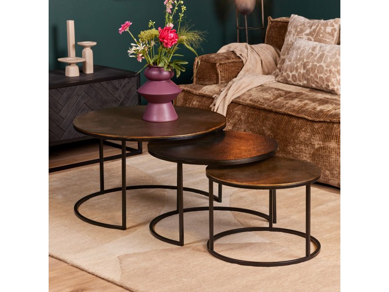 3 delige  set salontafels